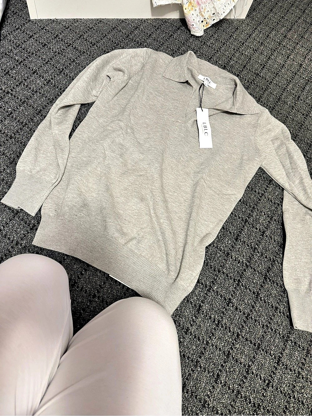 LBLC Gray collar Sweater Size Small NWT